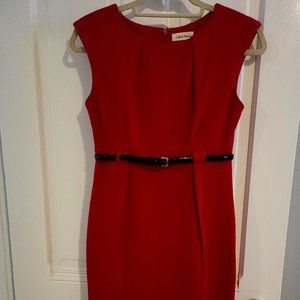 Calvin Klein Belted Sheath Dress